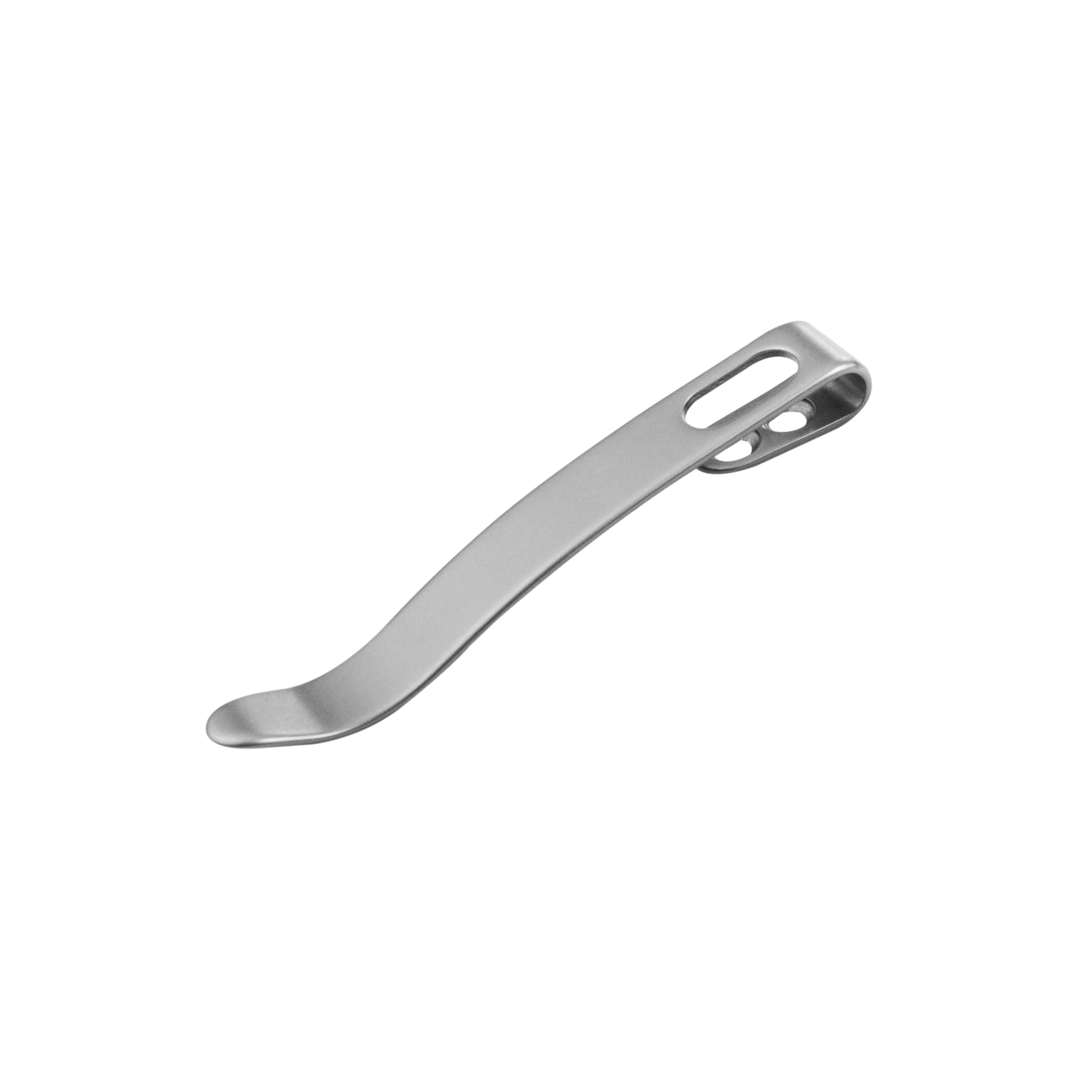 Kubey Stainless Steel Deep Carry Reversible Clip for Folding Knives, 2 Pieces with 4 Screws, Grey, KH002