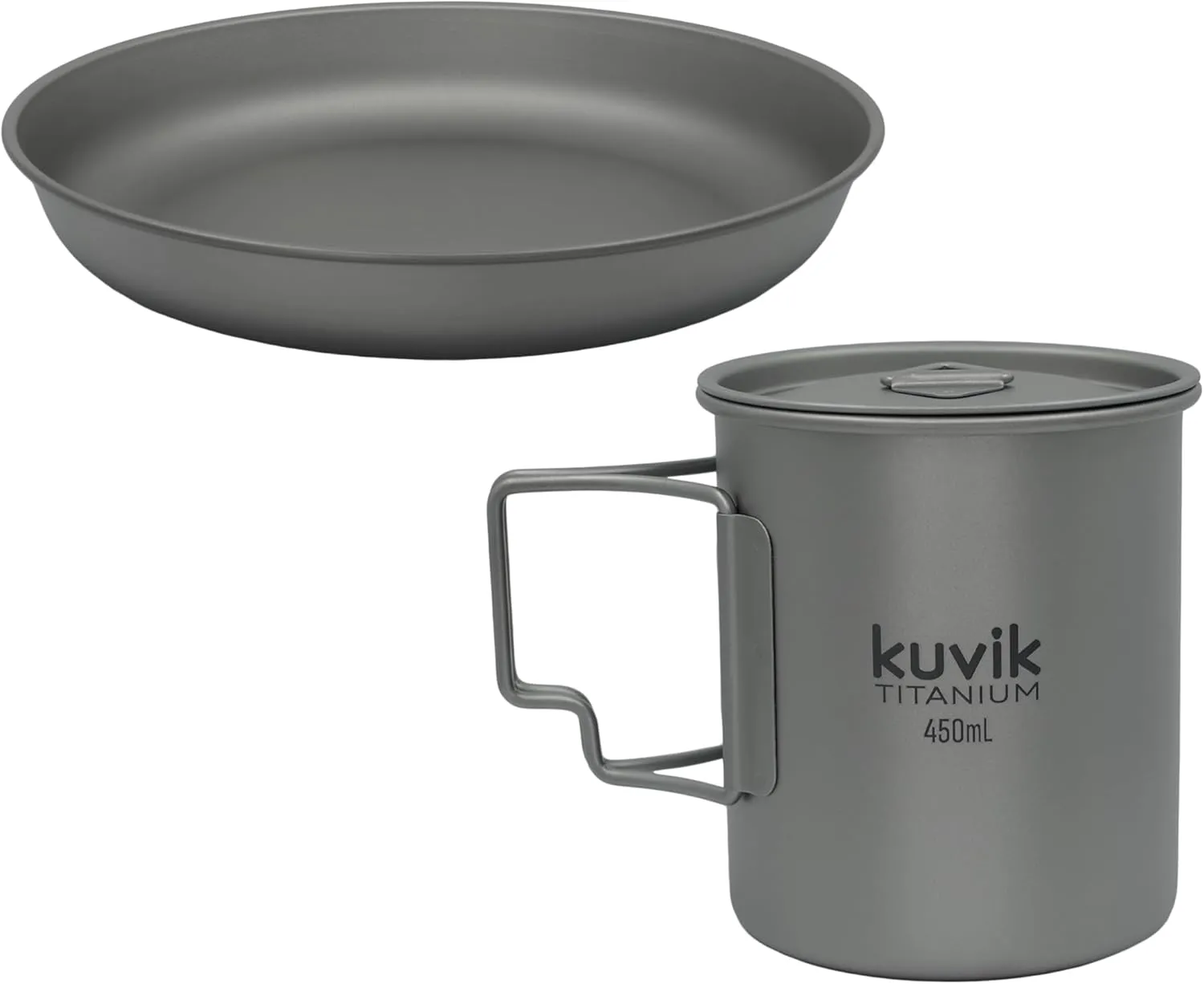 Kuvik 195mm (7.7") Titanium Plate & 450ml (15.2 oz) Cup Bundle