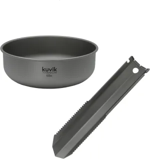 Kuvik 650ml (22 oz) Titanium Bowl & Titanium Trowel Bundle