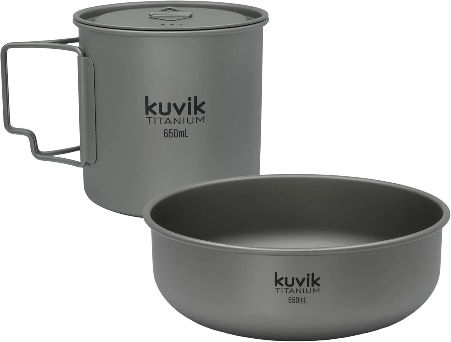 Kuvik 650ml (22 oz) Titanium Pot & 650ml (22 oz) Titanium Bowl Bundle