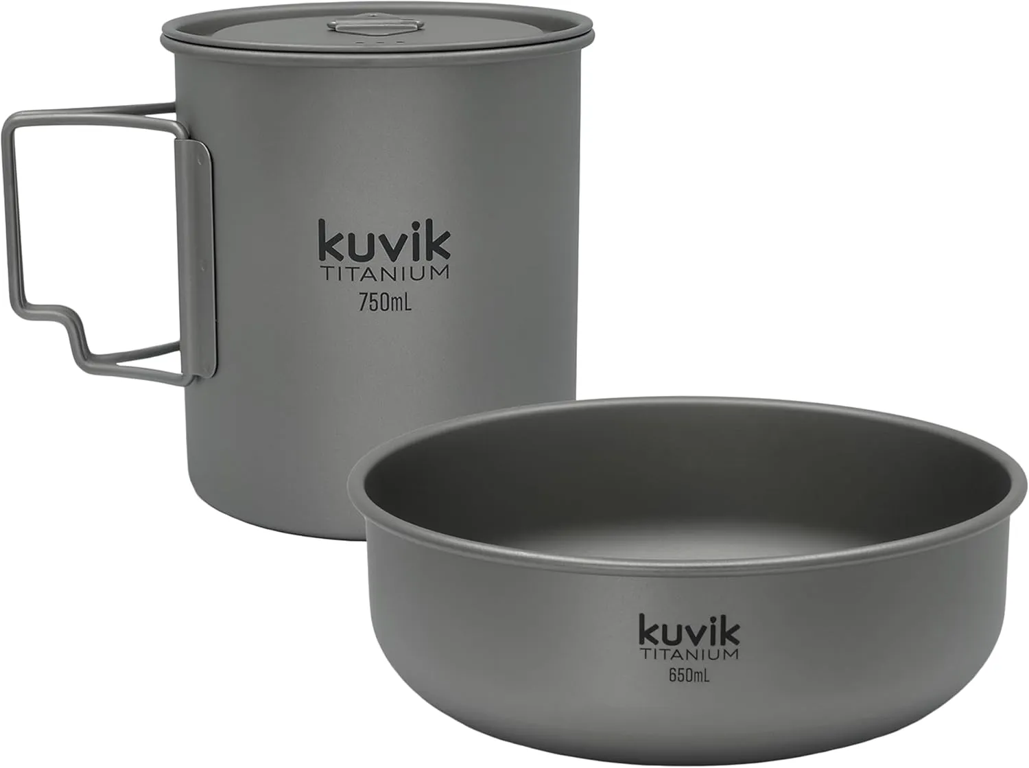 Kuvik 750ml (25.4 oz) Titanium Pot & 650ml (22 oz) Titanium Bowl Bundle