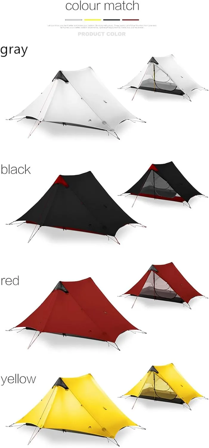 lanshan 2 Tent 2 Person Oudoor Ultralight Camping Tent 3 Season Professional 15D Silnylon Rodless Tent 4 Season