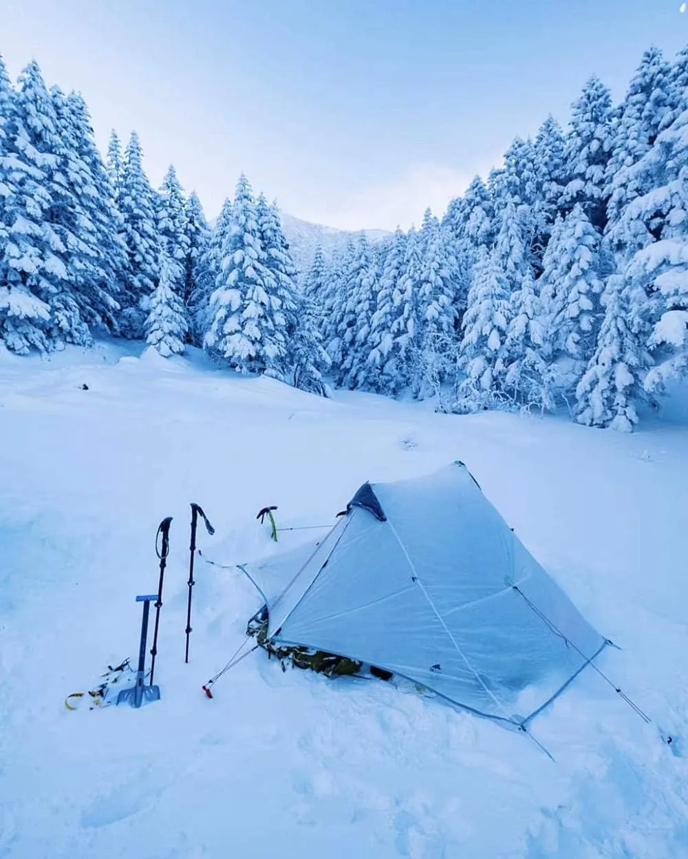 lanshan 2 Tent 2 Person Oudoor Ultralight Camping Tent 3 Season Professional 15D Silnylon Rodless Tent 4 Season