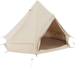 Large Camping Tent Bell Tent with Stove Hole Cotton Canvas Tents Yurt Tent 4 Season Waterproof Indian Tent for Family Camping Outdoor Hunting (Cotton 4M) (Cotton 3M)
