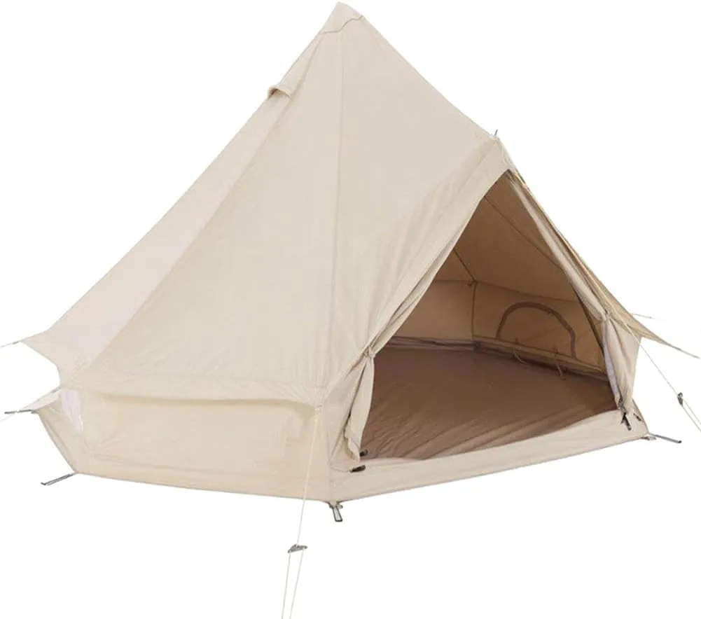Large Camping Tent Tent with Stove Hole Cotton Canvas Tents Yurt Tent 4 Season Indian Tent for Family Camping Outdoor Hunting