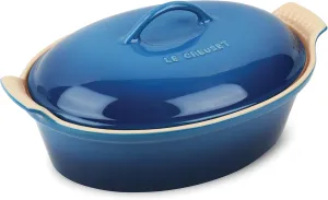 Le Creuset Stoneware Heritage Covered Oval Casserole, 4 qt. (14"), Marseille