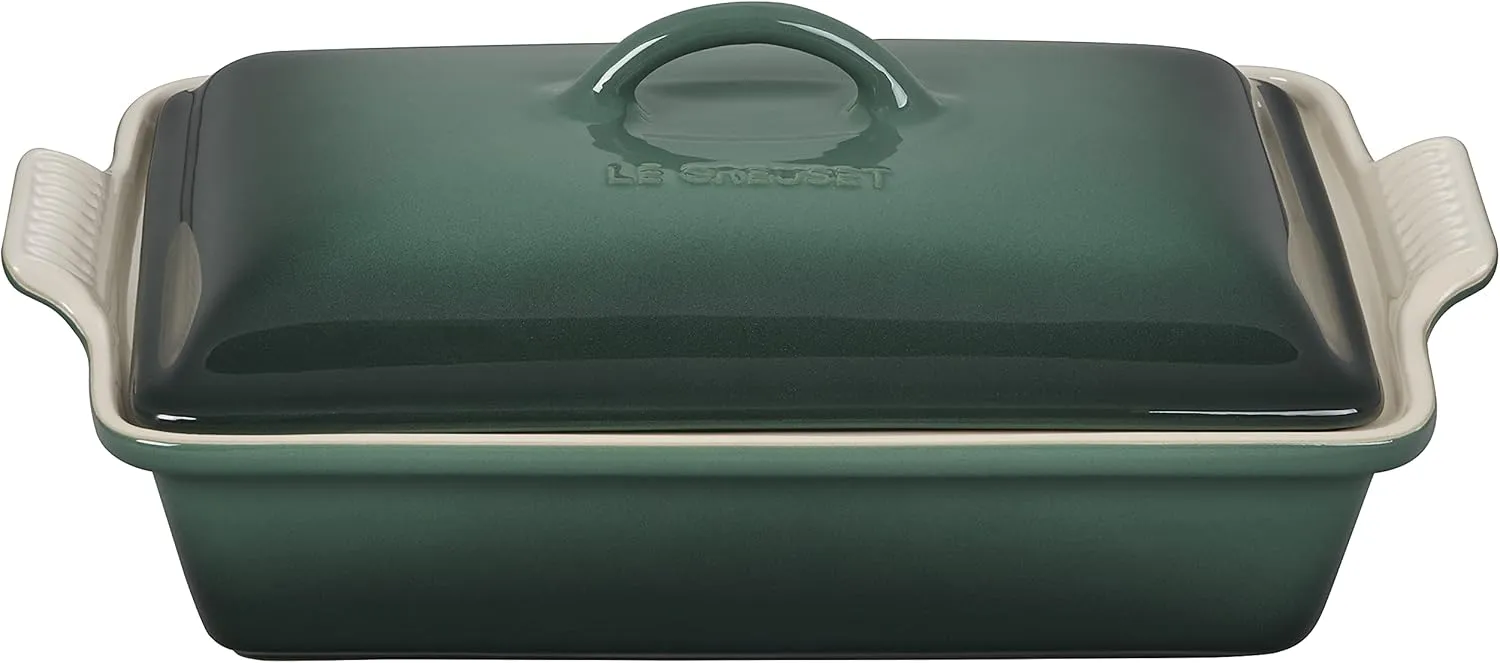 Le Creuset Stoneware Heritage Covered Rectangular Casserole, 4 qt. (12" x 9"), Artichaut