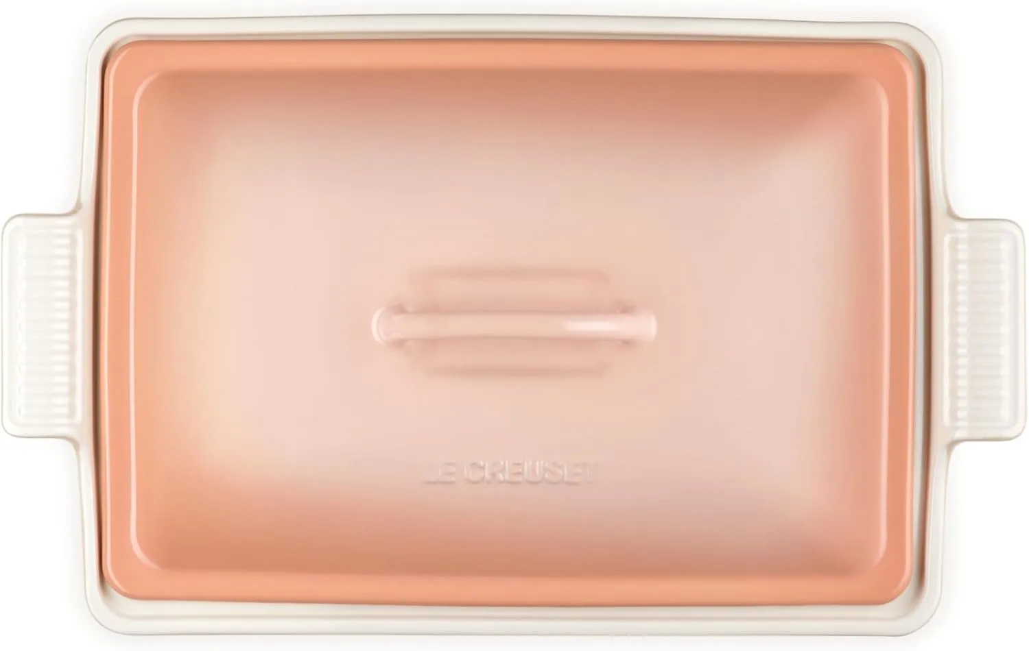 Le Creuset Stoneware Heritage Covered Rectangular Casserole, 4 qt., Peche