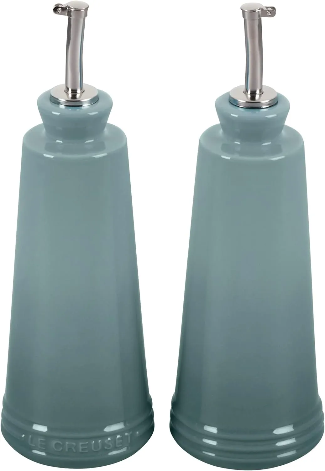Le Creuset Stoneware Oil and Vinegar Set, Sea Salt, 10 oz.