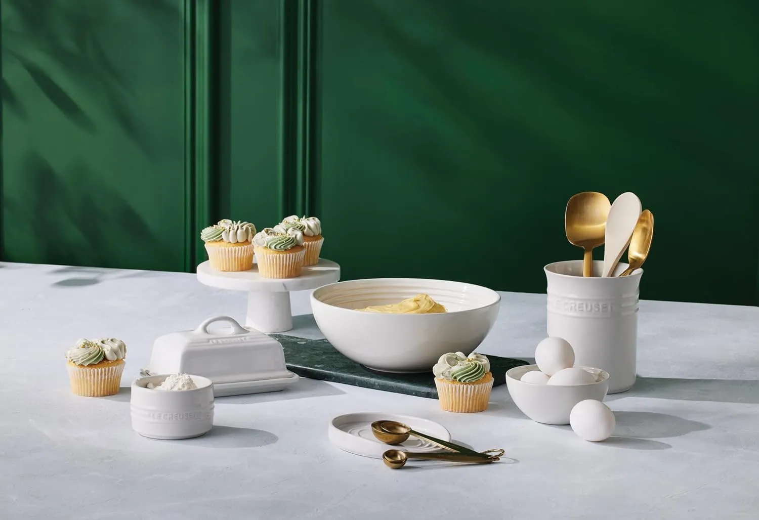 Le Creuset Stoneware Round Ramekin Straight Wall Set of 2, 6.75oz. Each, Sea Salt