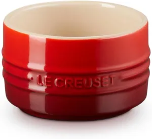 Le Creuset Stoneware Round Straight Wall Ramekin, 6.75oz., Cerise