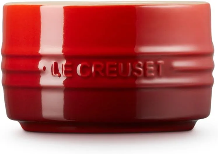 Le Creuset Stoneware Round Straight Wall Ramekin, 6.75oz., Cerise