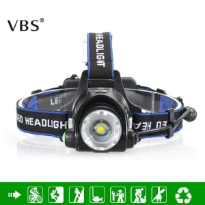 LED Headlamp Cree XML- T6 Waterproof 2000LM Rechargeable Head Lamps 3 Modes Headlight Zoomable Torch Not Include 2*18650 Battery