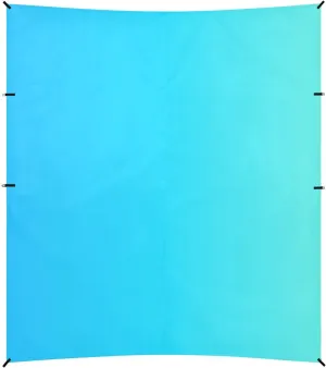 Light Blue Gradient Beach Tent & Canopy UPF50 Easy Setup Portable Sun Shelter with Sand Shovel, Sandbags for Backyard and Camping