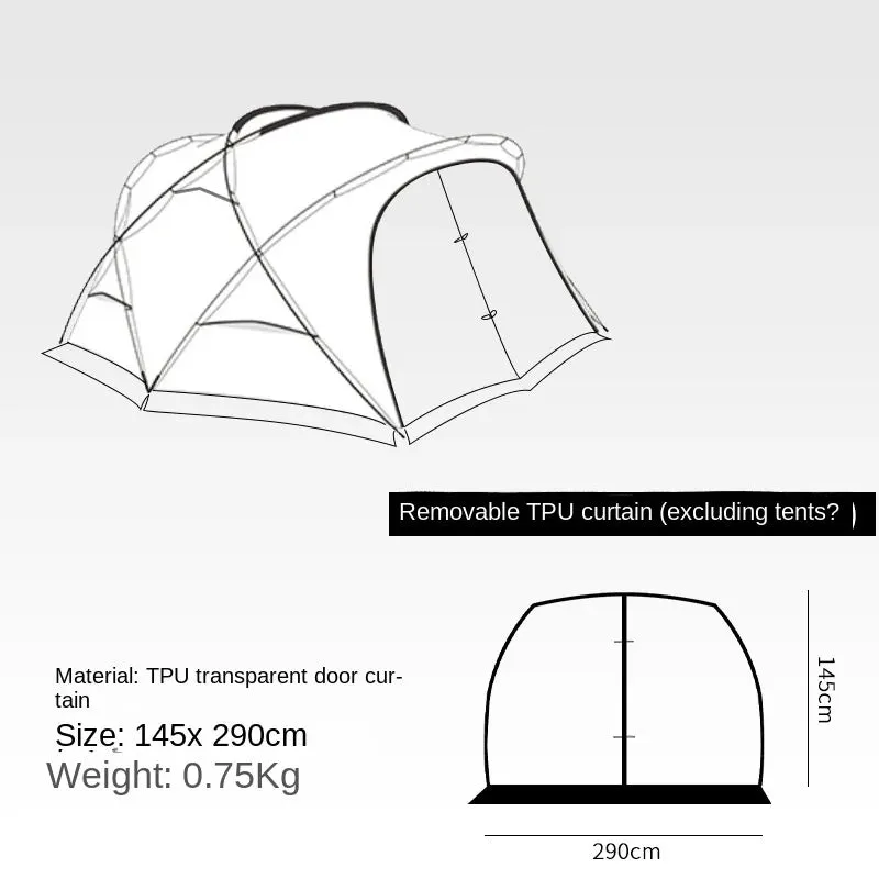 Lightweight Dome Camping Tent, Wind and Rain Shelter for 3-4 People