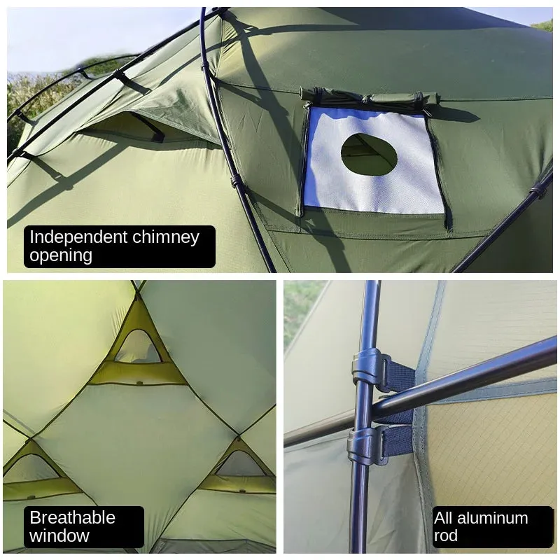 Lightweight Dome Camping Tent, Wind and Rain Shelter for 3-4 People