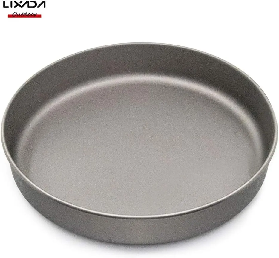 Lixada Ultralight Titanium Frypan Outdoor Camping Hiking Picnic Cooking Frying Pan 750/1000ML with/Without Handle