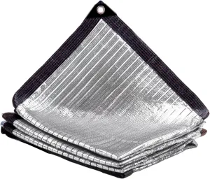 LOVE STORY 85% 10x12FT Aluminum Shade Cloth Reflective Sun Shade Cover Silver Tarp with Grommets for Car Garden Patio Kennel