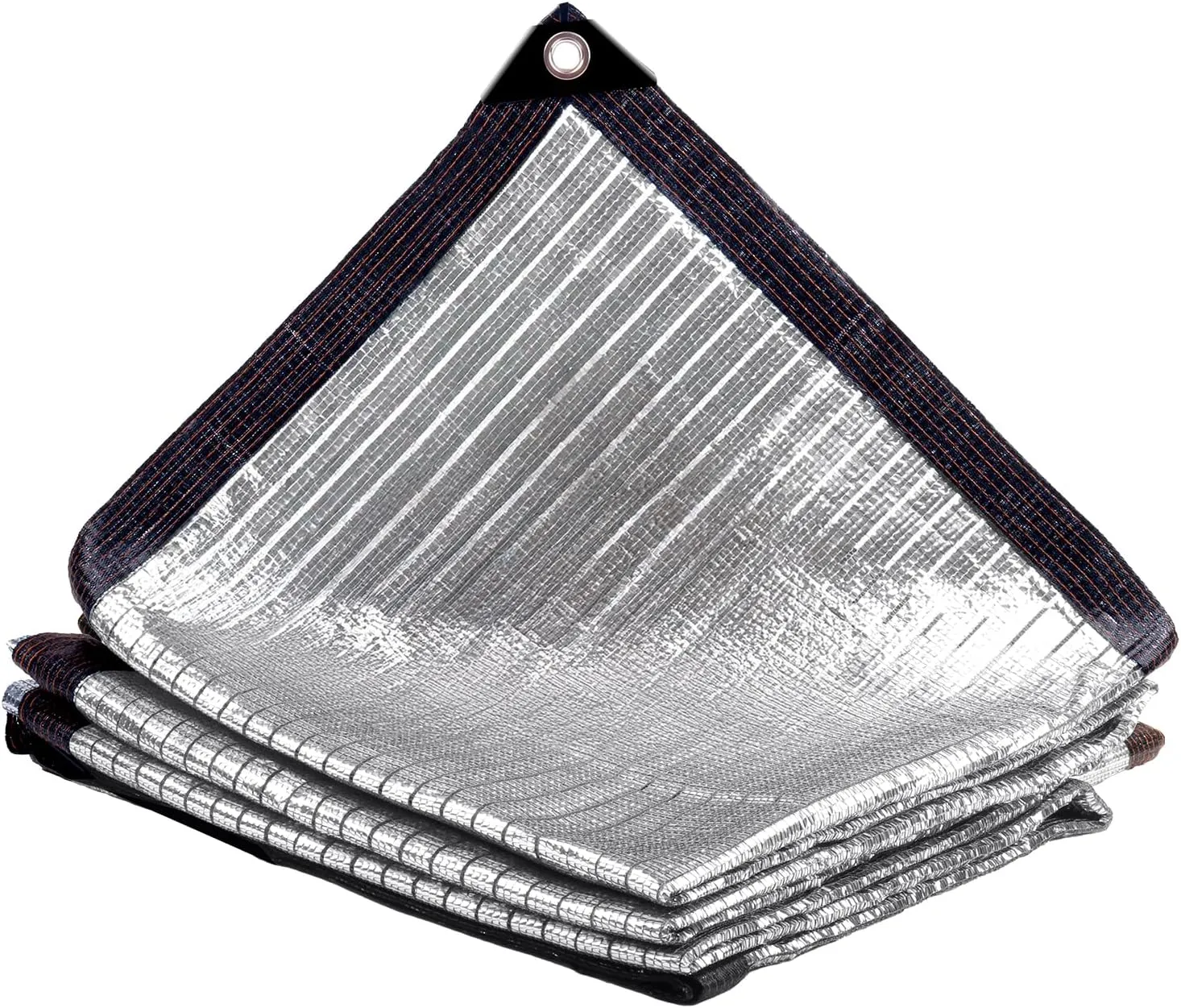 LOVE STORY 85% 10x12FT Aluminum Shade Cloth Reflective Sun Shade Cover Silver Tarp with Grommets for Car Garden Patio Kennel