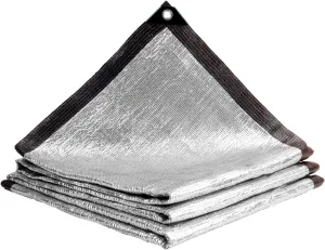 LOVE STORY 99% 10x12FT Aluminum Shade Cloth Reflective Sun Shade Cover Silver Tarp with Grommets for Car Garden Patio Kennel