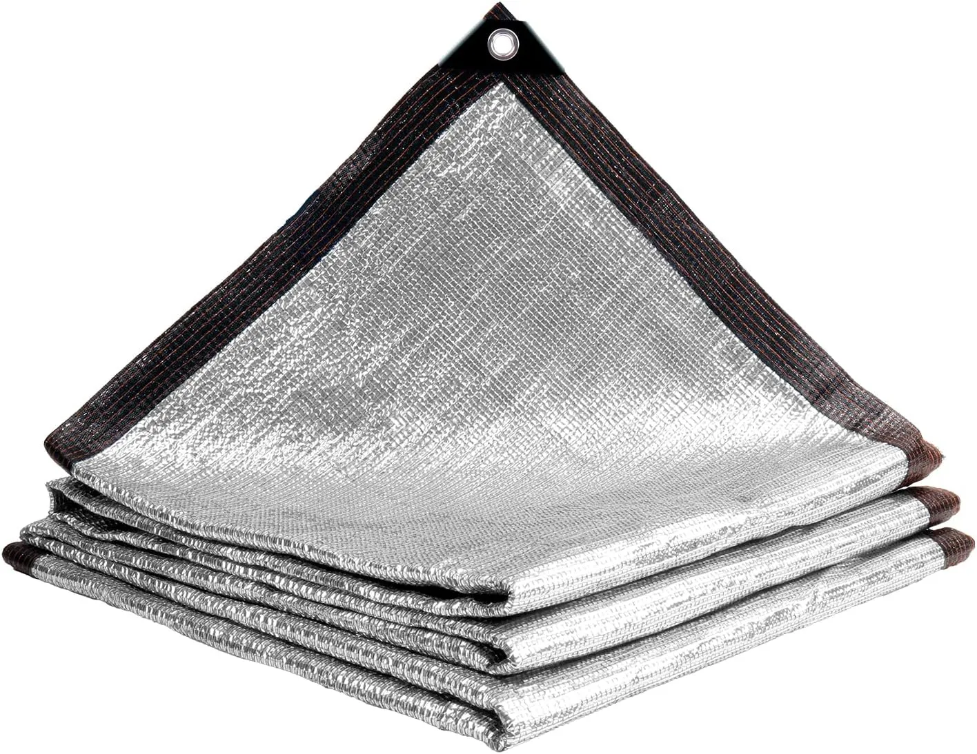 LOVE STORY 99% 10x12FT Aluminum Shade Cloth Reflective Sun Shade Cover Silver Tarp with Grommets for Car Garden Patio Kennel