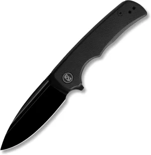 M Miguron Talism Flipper Folding Knife 3.01 Inches Black PVD D2 Blade Black G10 Handle With Deep Steel Pocket Clip Camping Hiking Pocket Knife MGR810BKII