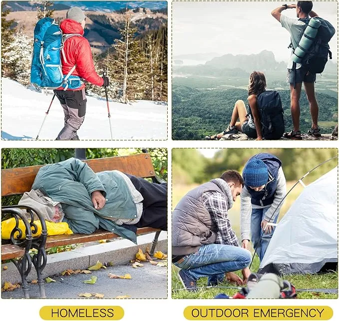 Macarrie 100 Pack Emergency Thermal Blankets Silver Foil Survival Blanket Space Blanket Survival Kit for Outdoors, Camping, Hiking, Homeless, Survival or First Aid (Gold)