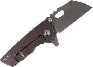 MASALONG kni215 Ultra Mini Folding Pocket Knife D2 Blade, TC4 Titanium Handle folding knife (brown)