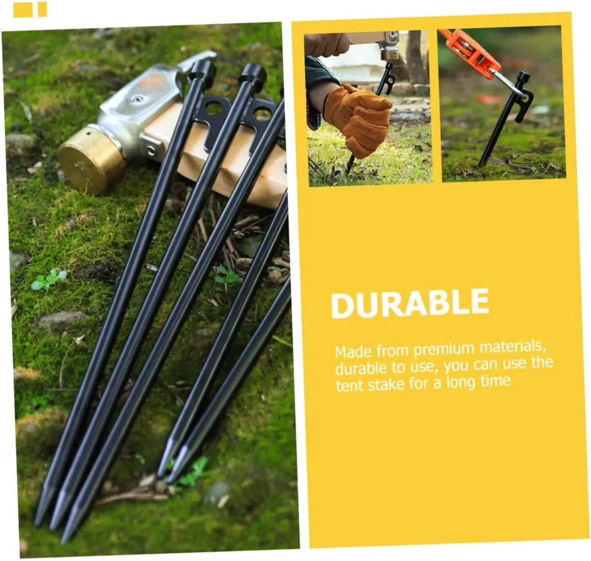 Metal Tent Stakes 1 Set Ground Pegs for Camping Tarp Stakes Portable for Outdoor Use
