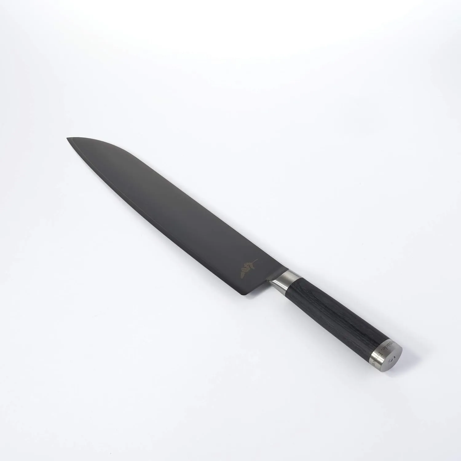 Michel BRAS No. 6 Santoku Knife, 10” Handcrafted All Purpose Knife, 3 Layer Stainless Steel Blade, Black Pakkawood Handle, Precision and Sharpness for Professional and Home Chefs