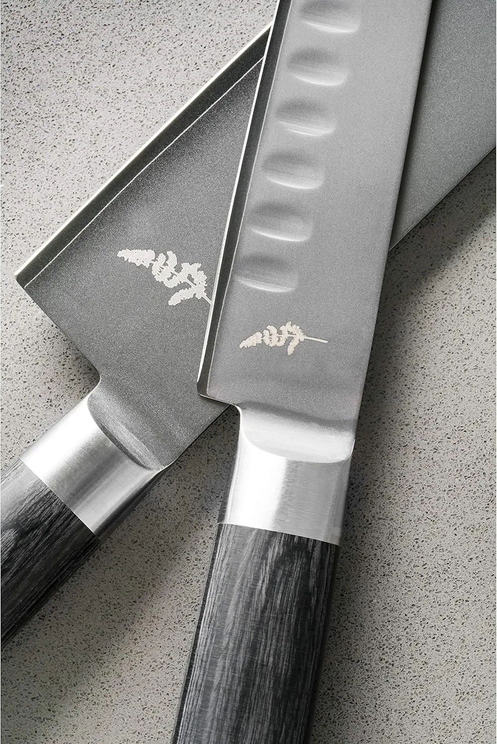 Michel BRAS No. 6 Santoku Knife, 10” Handcrafted All Purpose Knife, 3 Layer Stainless Steel Blade, Black Pakkawood Handle, Precision and Sharpness for Professional and Home Chefs