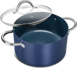 MICHELANGELO 6 Quart Stock Pot With Lid, Non-Toxic Ceramic Soup Pot, Non-Stick Cooking Pot With Stainless Steel Handle, Induction Compatible
