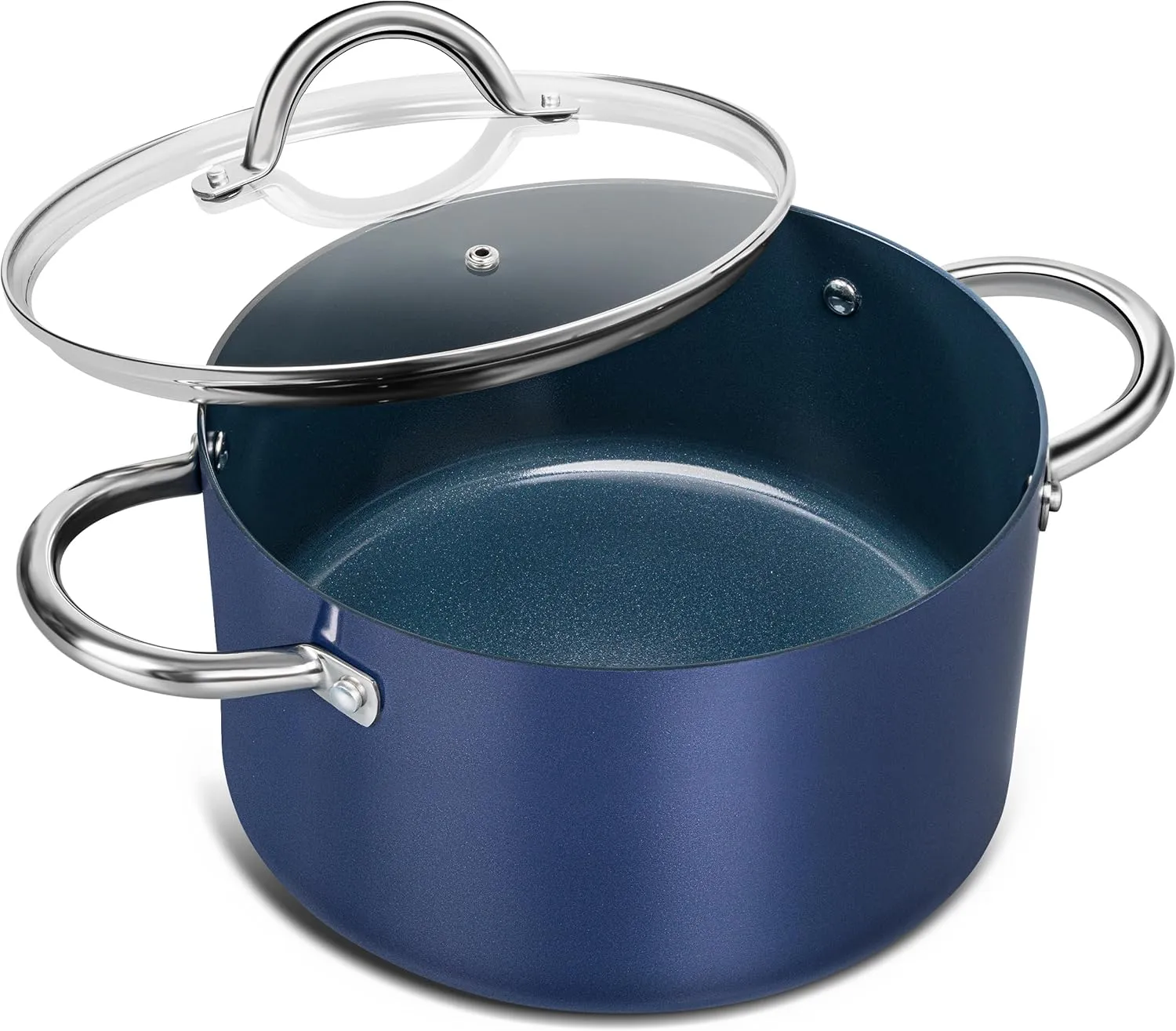 MICHELANGELO 6 Quart Stock Pot With Lid, Non-Toxic Ceramic Soup Pot, Non-Stick Cooking Pot With Stainless Steel Handle, Induction Compatible