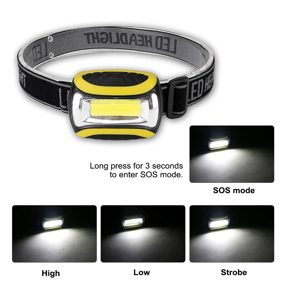 Mini COB LED Headlamp 4 Modes Waterproof Headlight Head Flashlight Torch Lanterna For Outdoor Camping Night Fishing