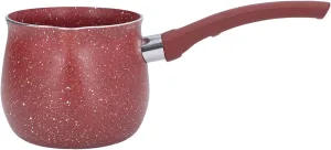 Mini Milk Coffee Pot, Single Handle Milk Pan Nonstick Milk Pan with Handle Lightweight Aluminum Alloy Cooking Pot for Coffee Butter Chocolate 10cm(red)