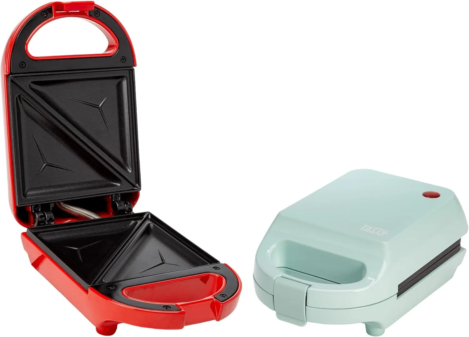 Mini Sandwich Maker, Makes Sandwiches, Paninis, Grilled Cheese, Desserts, Quick Results, Easy Cleanup, 600W, Aqua
