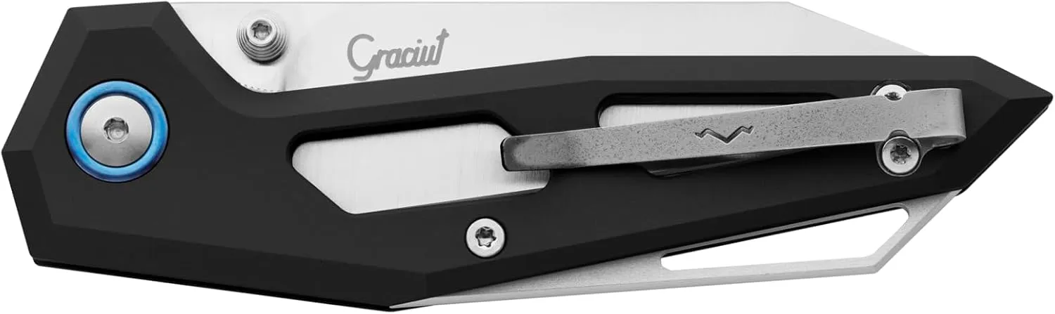 MKM EDGE Liner Lock Folding Pocket Knife, Minimalist Lightweight Aluminum Handles, 2.9” ELMAX Steel Blade, Made in Italy