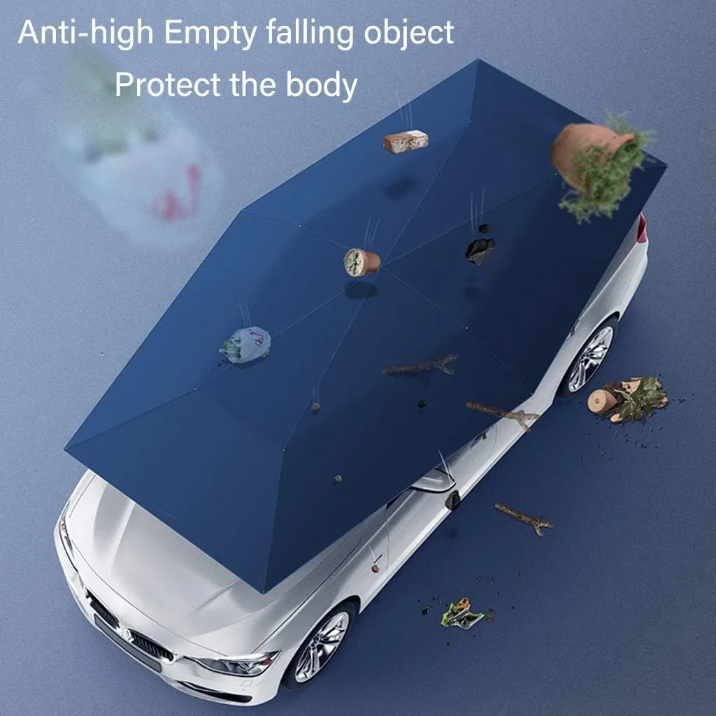 Movable Folded Car Tent,Semi-Automatic Carport Portable Car Protection Canopy with Sun Shade Anti-UV, Water-Proof, Proof Wind Snow