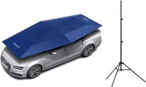 Movable Folded Car Tent,Semi-Automatic Carport Portable Car Protection Canopy with Sun Shade Anti-UV, Water-Proof, Proof Wind Snow