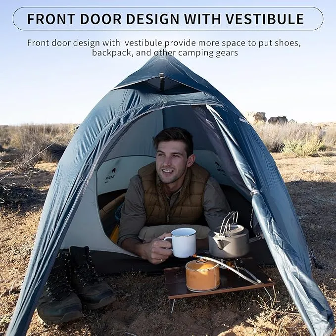 Naturehike Cloud-Up 1 Person Tent Lightweight Backpacking Tent for One Man, Waterproof Ultralight Single Person Tent, Double Layer One Person Tent for Camping Hiking Backpacking
