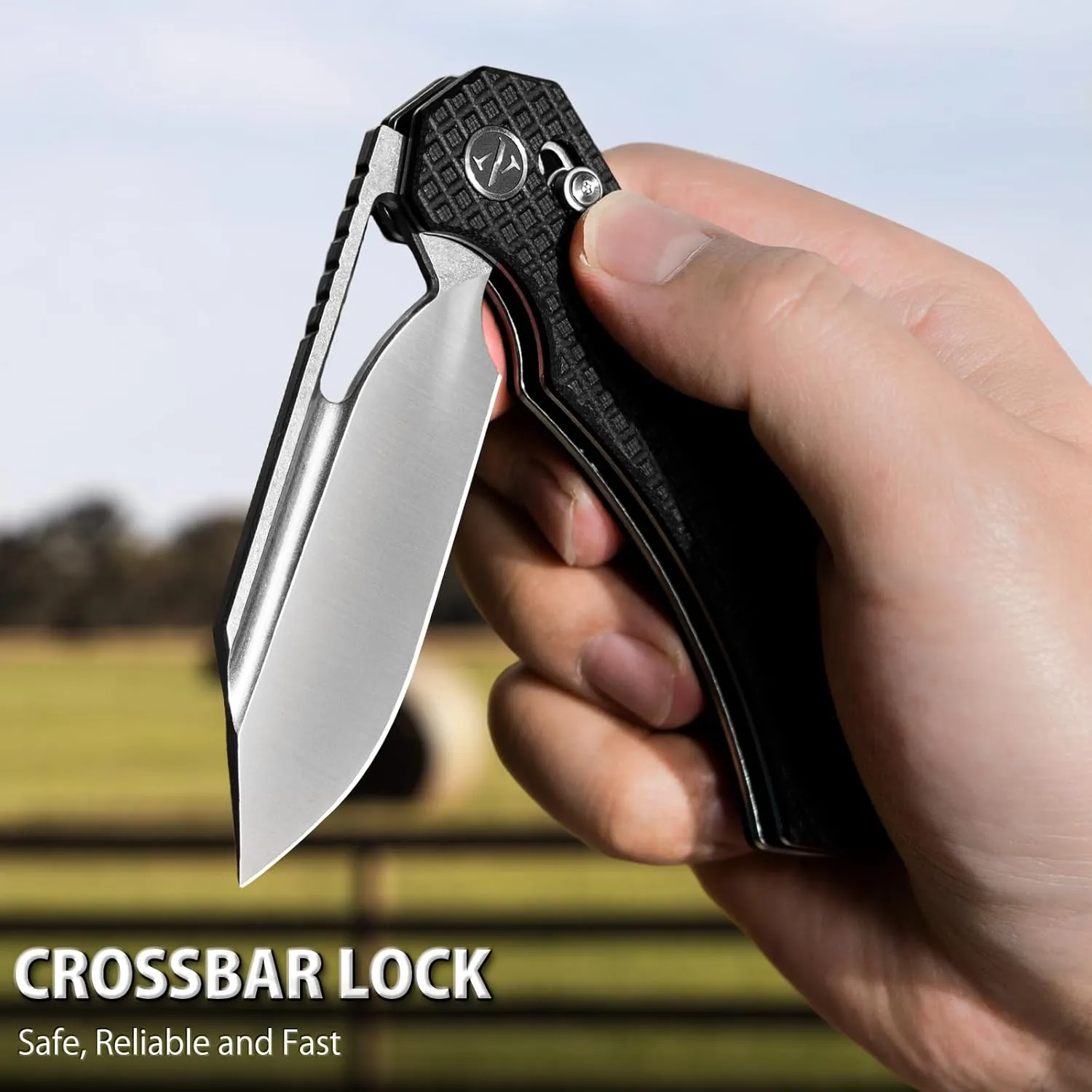 NedFoss COUGAR Folding Pocket Knife, 3" Sandvik 14C28N Blade, G10 Handle, Lightweight Steel Handle, Sharp Crossbar Lock Knife for EDC (Clip Point -Black G10)