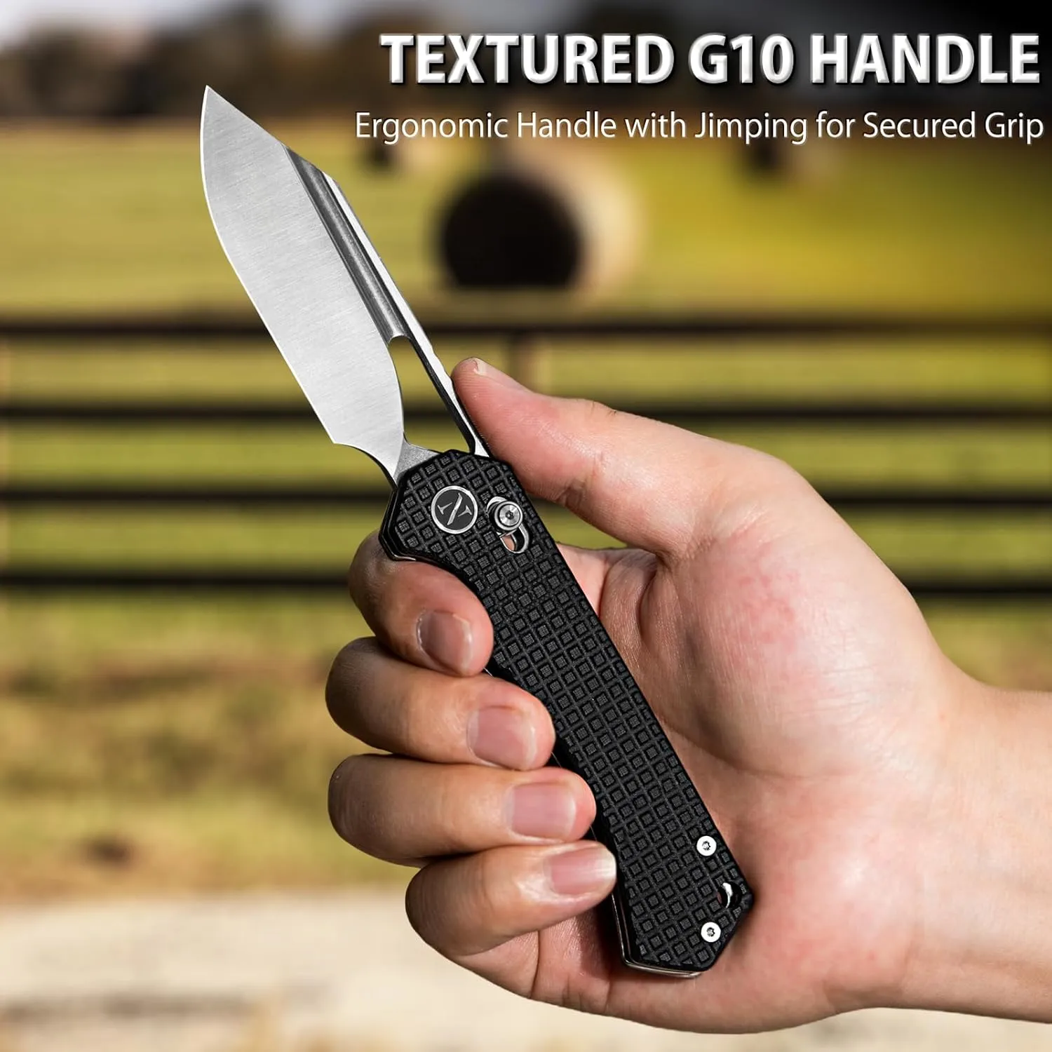 NedFoss COUGAR Folding Pocket Knife, 3" Sandvik 14C28N Blade, G10 Handle, Lightweight Steel Handle, Sharp Crossbar Lock Knife for EDC (Clip Point -Black G10)