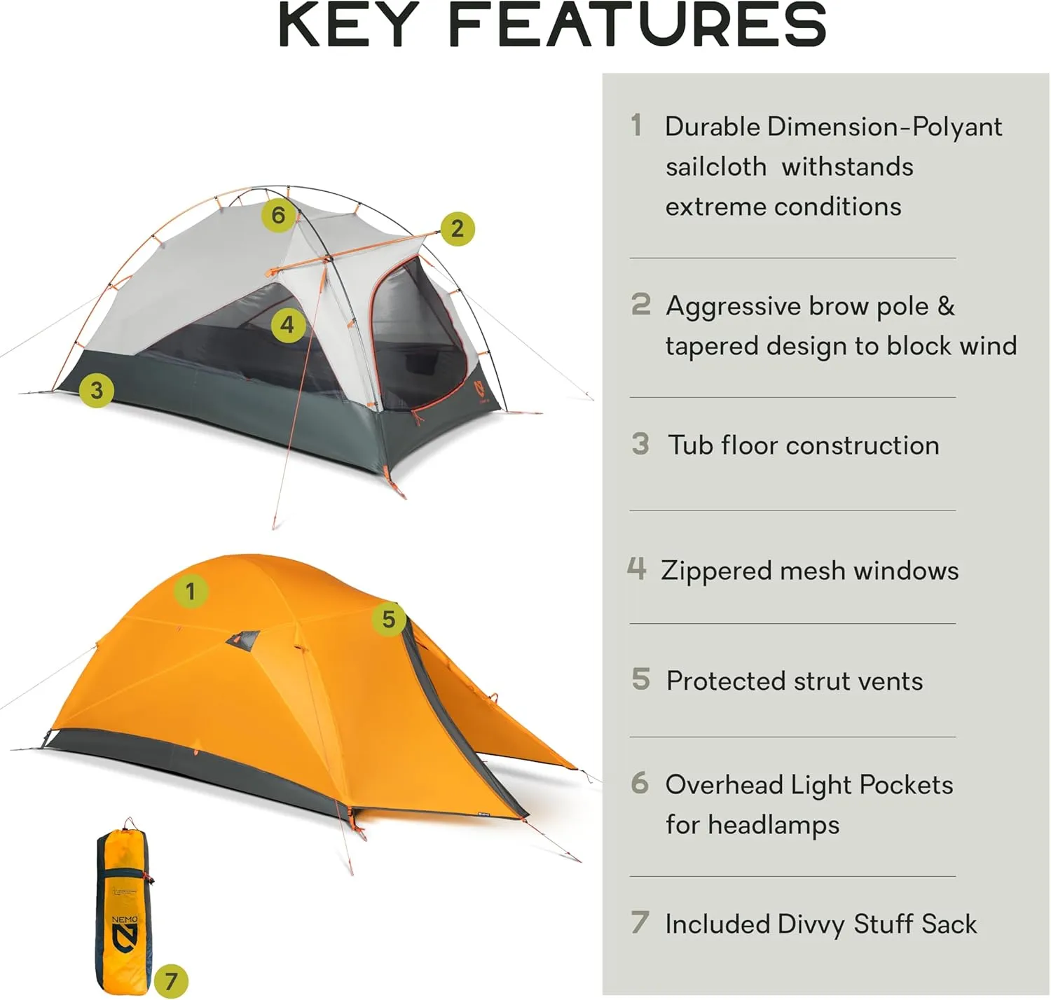 NEMO Equipment Kunai 3–4 Season Backpacking Tent