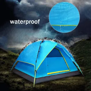 NIEH Tent Windproof Waterproof Camping Tent Double Layer Pull Rope Quick Opening Thicken Waterproof Camping Family Tent Ventilation Easy to Install Quickly Outdoor Camping Supplies Easy Large