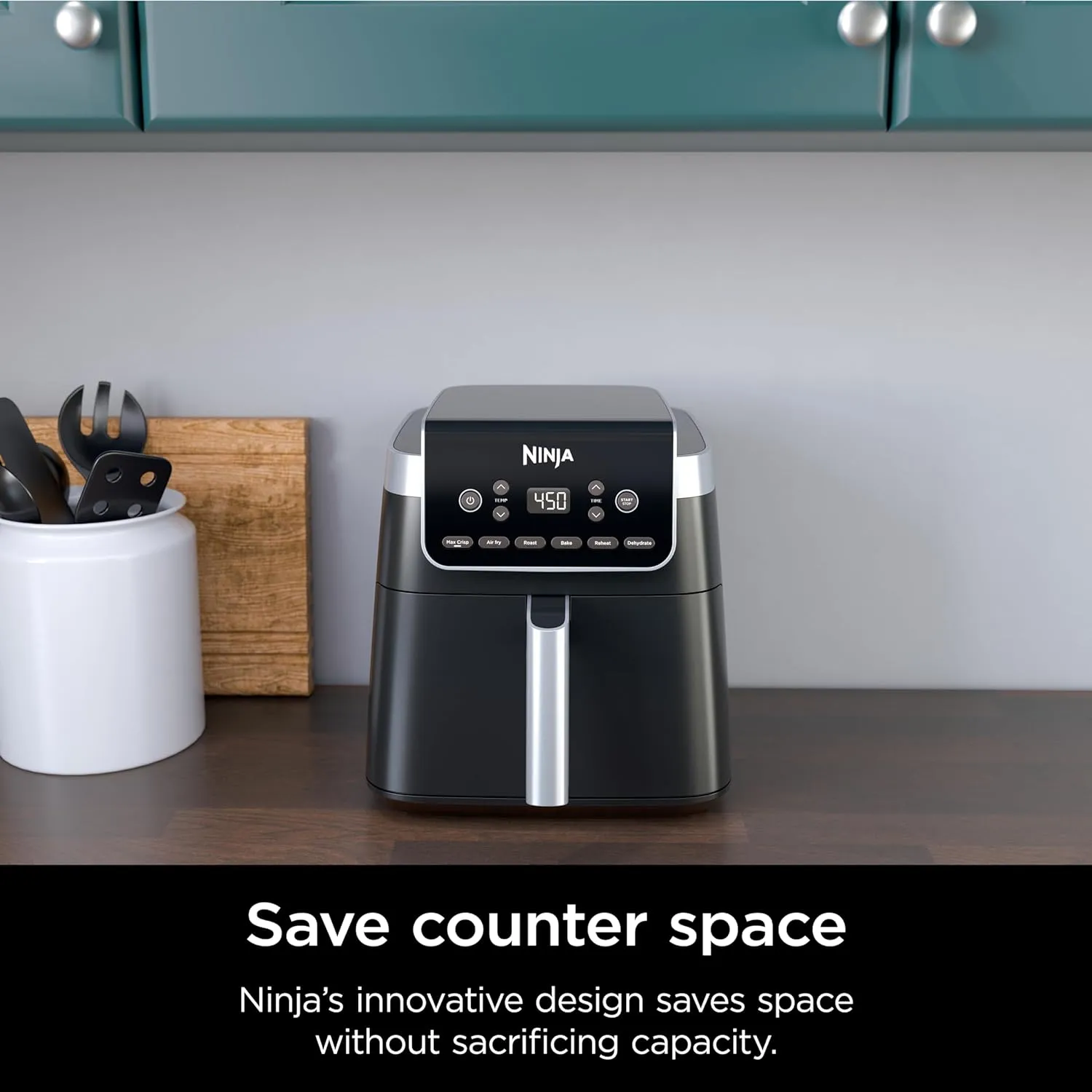 Ninja Air Fryer Pro XL 6-in-1 with 6.5 QT Capacity, Max Crisp, Air Fry, Air Roast, Bake, Reheat, Dehydrate, Max Crisp Technology with 450F, Nonstick Basket & Crisper Plate, Grey, AF181 (Renewed)