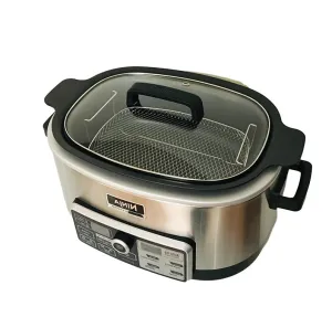 Ninja Auto-iQ Multi/Slow Cooker with 80-Pre-Programmed Auto-iQ Recipes for Searing, Slow Cooking, Baking and Steaming with 6-Quart Nonstick Pot (CS960) (Renewed)