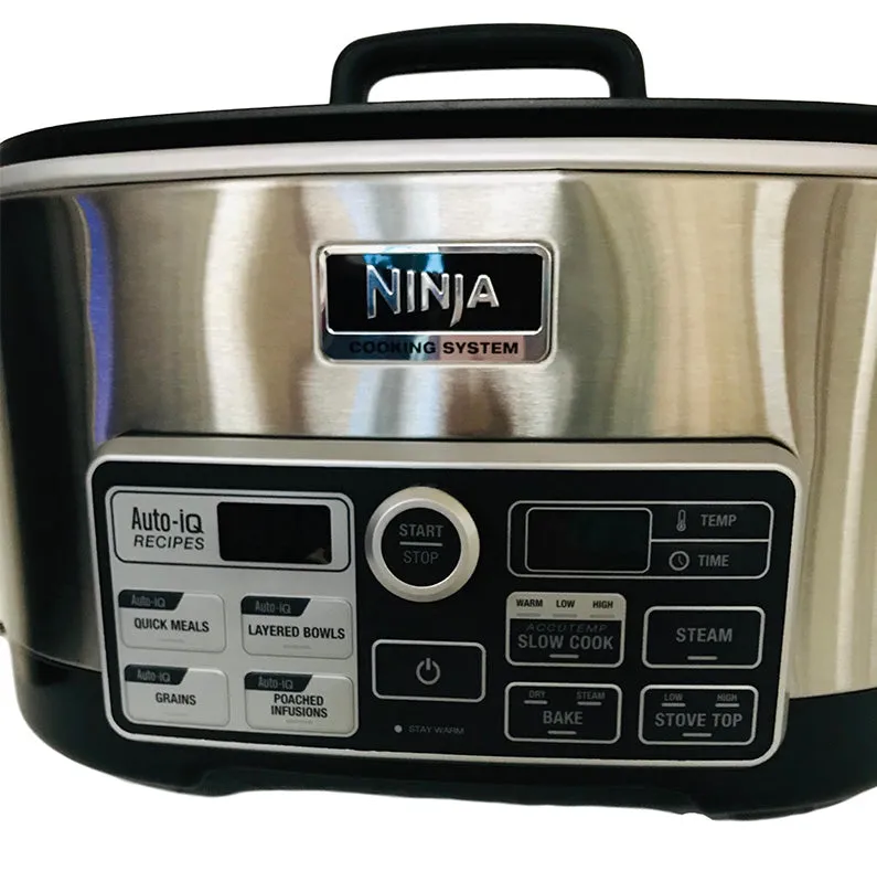Ninja Auto-iQ Multi/Slow Cooker with 80-Pre-Programmed Auto-iQ Recipes for Searing, Slow Cooking, Baking and Steaming with 6-Quart Nonstick Pot (CS960) (Renewed)