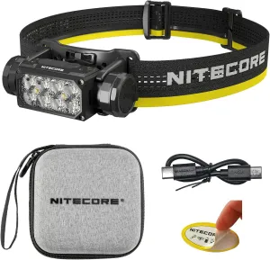 Nitecore HC65 UHE 2000 Lumen Heavy Duty Metal Headlamp, USB-C Rechargeable with White, Red, and Reading Lights Sticker for Camping, Hiking, Hunting, and Industrial Works