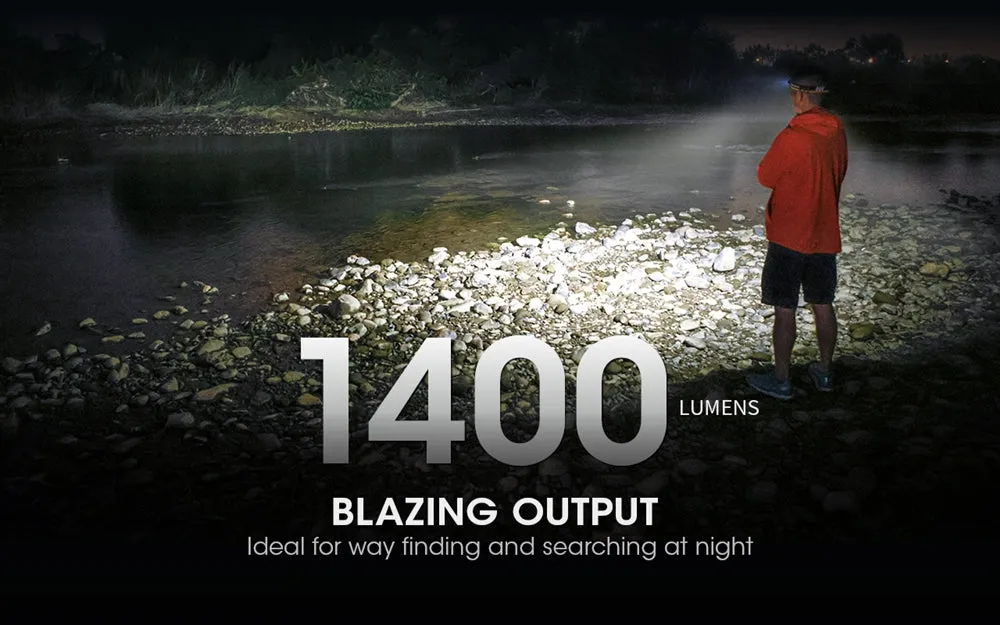 NITECORE NU43 1400 Lumens Lightweight Headlamp with Carbon Battery 6K Extended Runtime Kit