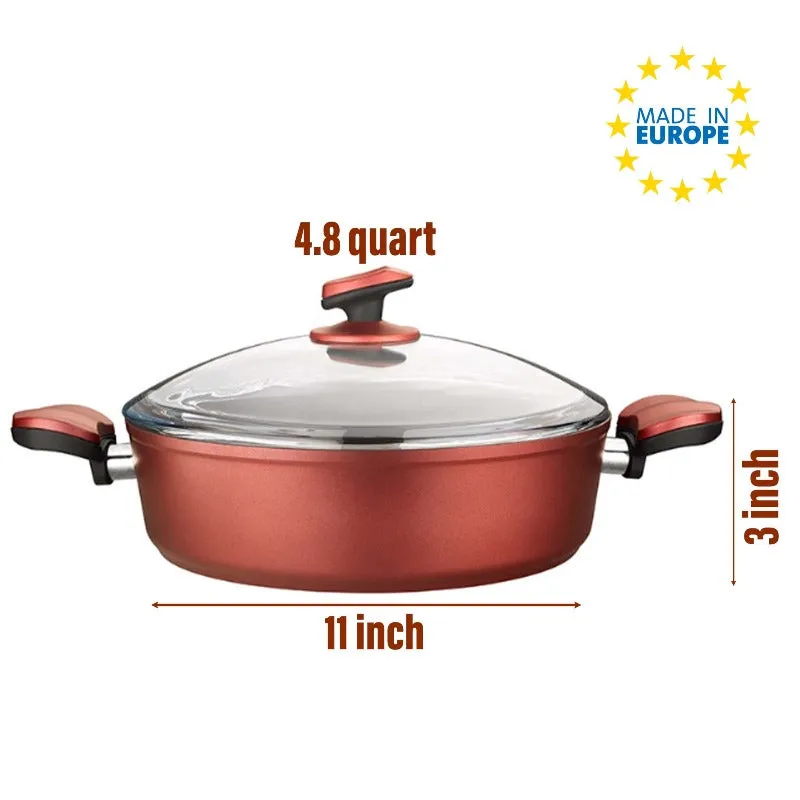 Nonstick Pot with Glass Lid, 11"